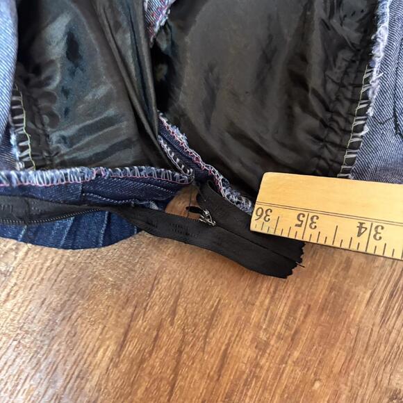 mcbling grunge coquette goth pleated skirt  kdbw jeans sz 21 blue - Picture 7 of 8